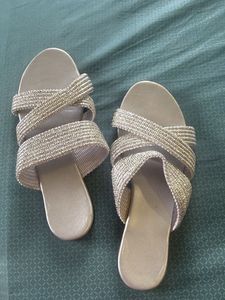 Sparkling Cross-Strap Flat Sandals