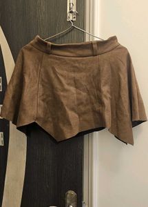 Brown A-Line Mini Skirt
