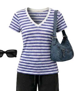 Striped V-Neck T-Shirt