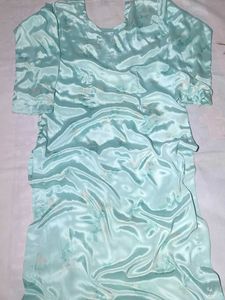 Elegant Teal Kurta with Floral Embroidery+dupatta