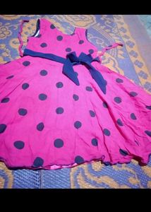 Pink Polka Dot baby girl frock