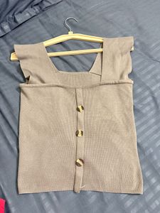Cute Button-Up Knit Top