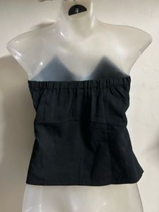 Chic Black Button-Up V-Neck Top