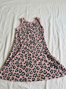 Pink Leopard Print Sleeveless Dress