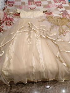 Elegant Cream &amp; Gold Gown