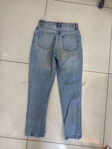 Distressed Light Wash Mom Jeans