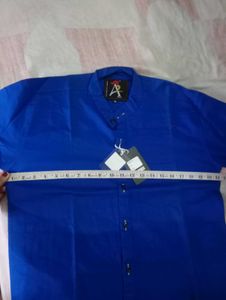 Cotton Shirt with Mandarin Collar