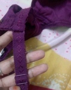 Purple Embroidered Bra