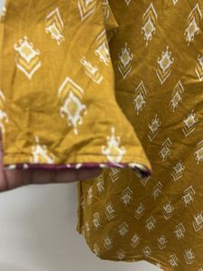 Mustard Printed Kurta