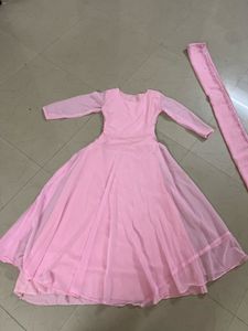 Elegant Pink Anarkali Gown