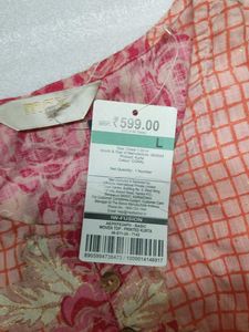 Max Peach Floral Print Kurta L size
