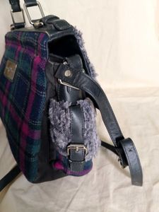 Plaid &amp; Fur Crossbody Bag