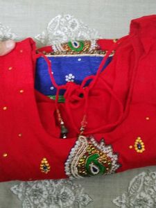 Red Embroidered Blouse