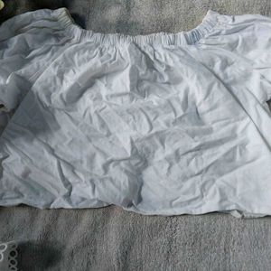 White Off-Shoulder Ruffle Top