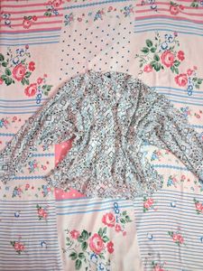 Light Blue Geometric Print Top