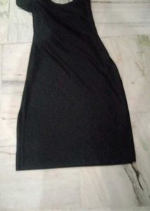 Solid Black Casual Dress