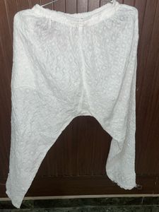 White Chikankari Palazzo Pants
