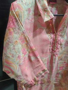 Pastel Pink Printed Kurti | Soft Fabric | Casual W