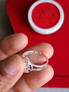 Elegant Silver Ring with Blue Stones