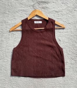 Perfect Stranger Brown Sleeveless Top
