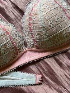 cute Lace Trimmed Pink Bra