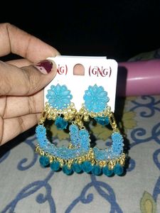 Beautiful Blue Jhumka Earrings