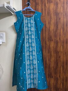Beautiful Teal Embroidered Kurta set with dupatta