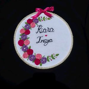 Embroidered Name Hoop Art