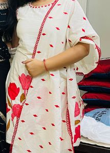 Elegant Floral Kurta Set with Dupatta