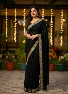 Elegant Black Saree for Navratre