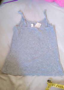 Gray Ribbed Tank Top
