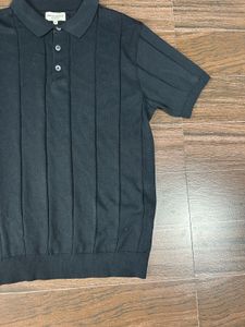 Classic Black Knit Polo Shirt
