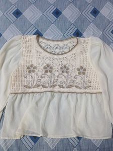 Boho Lace Trimmed Blouse