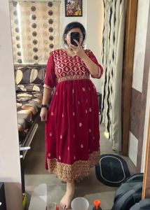 Elegant Maroon Ethnic Gown