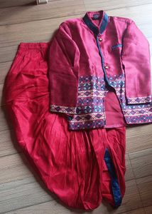 Boy's Red Ethnic Kurta Set