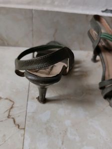 Olive Green Heeled Sandals