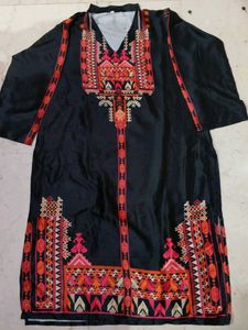 Black Embroidered Kurta