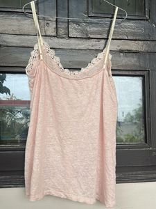 Pink Lace Trim Camisole