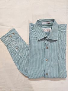 🔷🌟❤️🆕 White N Green Stripped Shirt