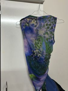 Sheer Floral Print Ruched Top