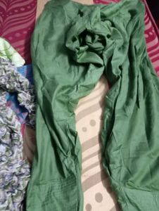Embellished Green Chevron Print Kurta by one get 1