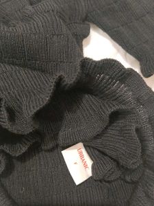 Black Ruffle Detail Top