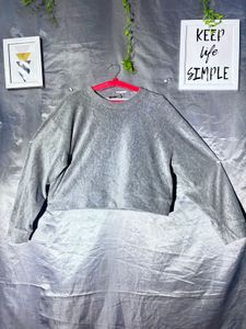 ZARA Grey Crew Neck Knit Sweater