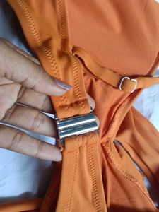 Orange Bikini Set with Wrap Tie