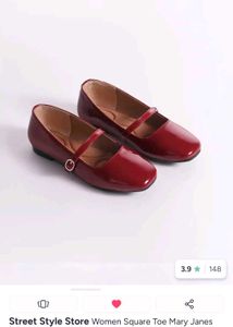 Chic Burgundy Mary Jane Flats