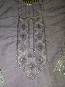 Elegant Lavender Kurta with Intricate Detailing