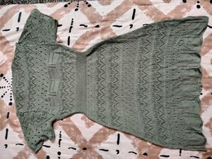 Green Knit A-Line Dress