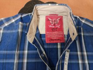 Men's Blue Plaid Short Sleeve Shirt
