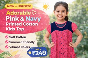 Cute Pink &amp; Navy Kids Top 💕 | Soft Cotton