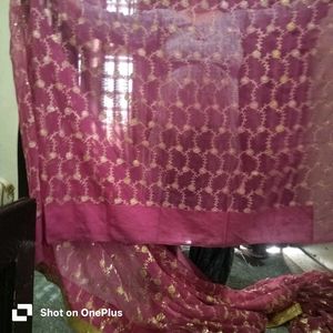 beautiful saree with blowse golden sequence